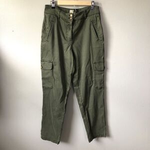 Joie Cargo Pants Womens 8 Olive Baggy Tapered Cotton Tencel Spandex Utility